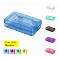 thumbnail image 1 of Plastic Pencil Box Pencil Case Hard Pencil Case Crayon Box with Snap-tight Lid for Home School Offices, 1PC Random Sharpener, 1 of 4