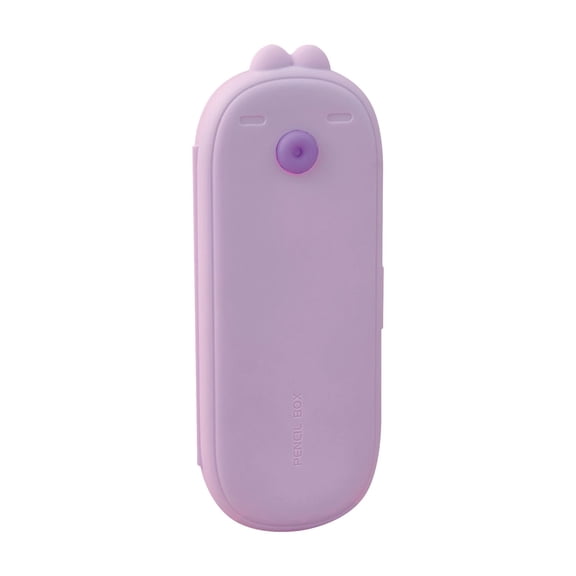 Plastic Pencil Box,Portable Cute Storage Organizer With Button,Reusable Aesthetic Pencil Bag,3.54x8.86 inch Multifunctional Pouch for Stationery,Cosmetics and Pencil Storage (Purple)