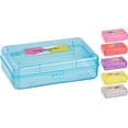 thumbnail image 1 of Plastic Pencil Box with Snap Closure Lids Blue, Small Utility Storage Crayon School and Office Supplies Case Organizer, Also Available in Glitter Pink, Purple, Green, Red and Grey, 1 Pc– By Enday, 1 of 7