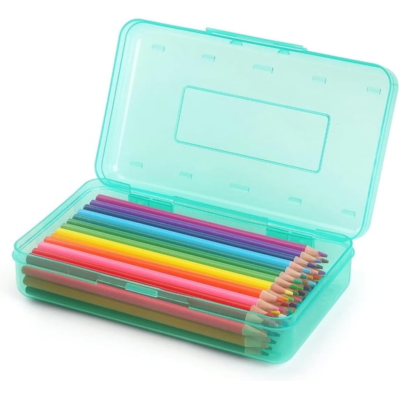 Plastic Pencil Case,Large Capacity Pencil Box,School Box for Teen Girl Student, Pencil,Crayon,Cosmetics,Storage,School Supplies