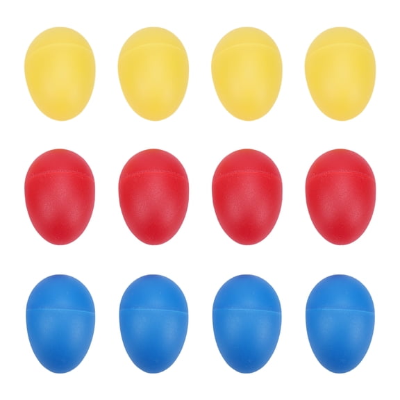 Plastic Egg Shaker Percussion 12Pcs Plastic Egg Shakers Percussion Instruments Easter Party 3 Colors Lightweight Educational Rhythm Tool for Classroom Outdoor Play