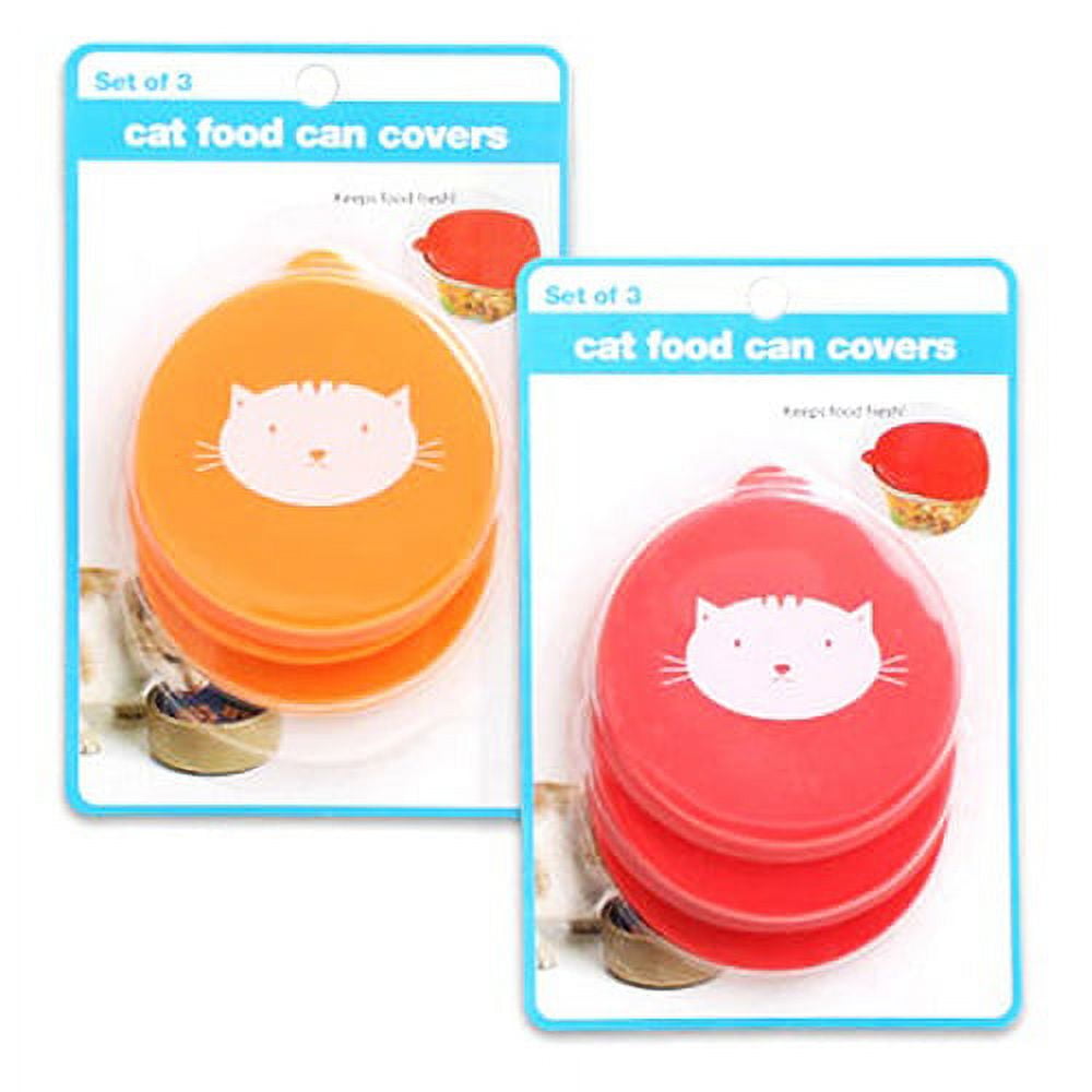 Plastic Pet Cat Food Can Cover Storage Lid, 3 Piece