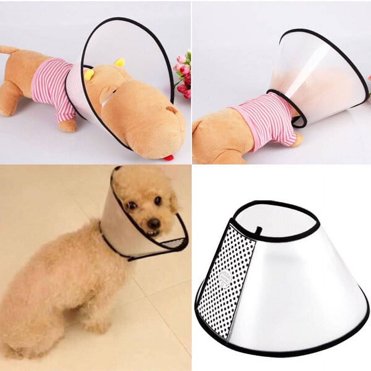 Plastic Pet Dog Cat Wound Healing Head Neck Protection Cover Collar Neck Size 20 23cm