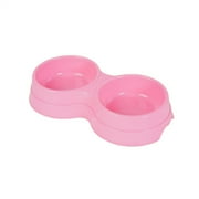 Plastic Pet Double Bowl For Cats, Cat Food And Water Feeder Bowl, 2 In 1 Pet Feeding Basin