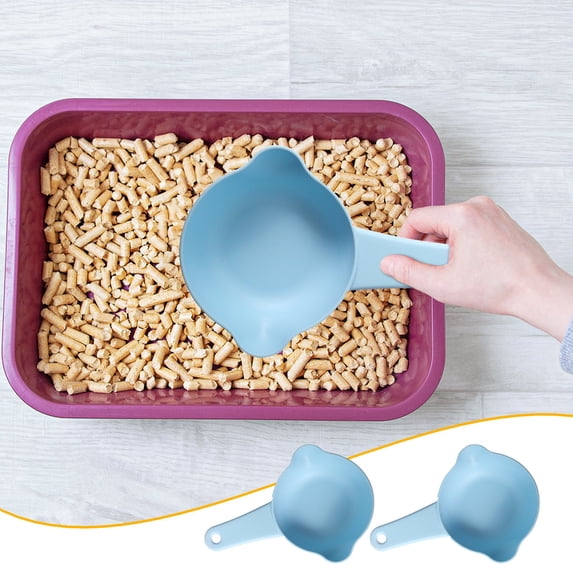 Plastic Pet Food Scoop, 2-Pack Dry Food Scoops with Hanging Hole for Easy Storage, Multipurpose Kitchen and Pet Feeding Tool