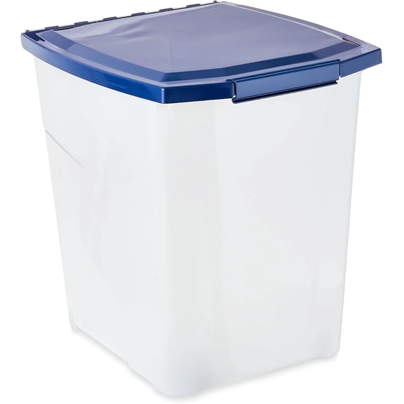 Plastic Pet Food Storage Container with Locking Lid, 25 lb Capacity Bug and moisture resistant