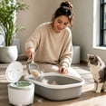 thumbnail image 1 of Plastic Pet Litter Bin with Odor-Proof Elastic Top, Holds Garbage Bags, for Cat Litter and Pet Waste Storage, 1 of 6