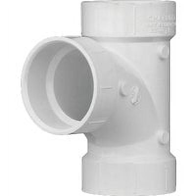 White PVC Schedule 40 Sanitary Tee for DWV Applications
