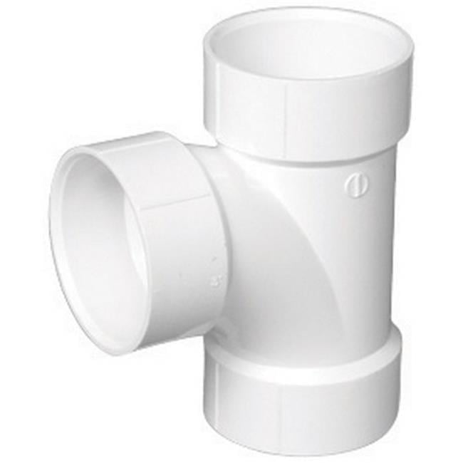 White PVC Schedule 40 Sanitary Tee for DWV Applications