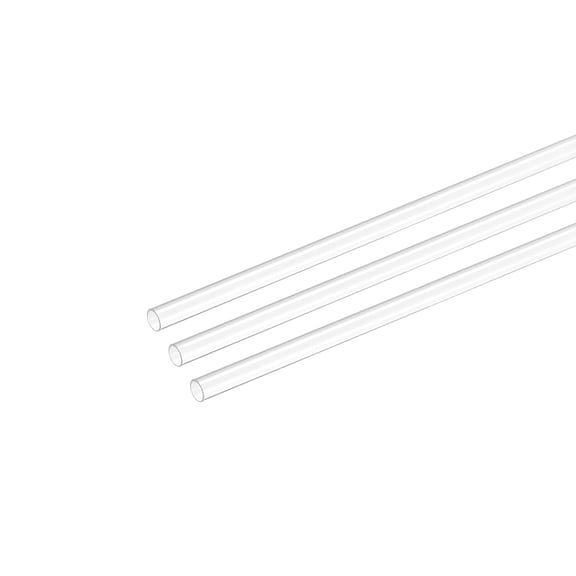 Plastic Pipe Rigid Tube Clear 0.16"(4mm) ID 0.2"(5mm) OD 9.6" (245mm) for Lighting, Water Plumbing, Pack of 3