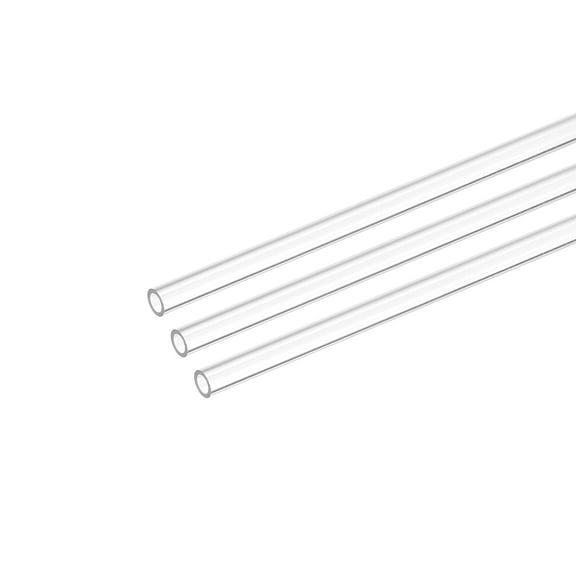 Plastic Pipe Rigid Tube Clear 0.16"(4mm) ID 0.23"(6mm) OD 6" (150mm) for Lighting, Water Plumbing, Pack of 3
