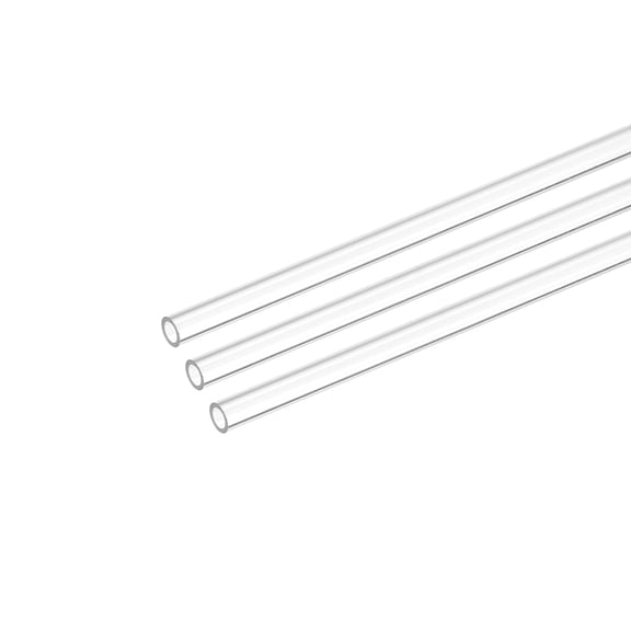 Plastic Pipe Rigid Tube Clear 0.2"(5mm) ID 0.23"(6mm) OD 9.6" (245mm) for Lighting, Water Plumbing, Pack of 3