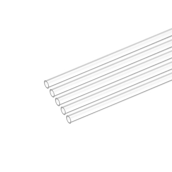Uxcell Plastic Pipe Rigid Round Tube Clear 0.2" ID x 0.23" OD x 9.6" High Impact for Lighting Models Water Plumbing 5Pcs