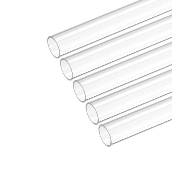 Uxcell Plastic Pipe Rigid Round Tube Clear 0.43" ID x 0.47" OD x 17" High Impact for Lighting Models Water Plumbing 5Pcs