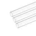 thumbnail image 1 of Plastic Pipe Rigid Tube Clear 0.47"(12mm) ID 0.51"(13mm) OD 17" (425mm) for Lighting, Water Plumbing, Pack of 3, 1 of 6