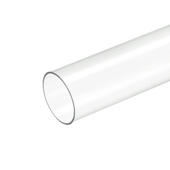 Plastic Pipe Rigid Tube Clear 1.2"(30mm) ID 1.3"(32mm) OD 17" (425mm) for Lighting, Water Plumbing