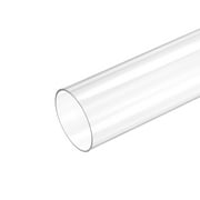 Plastic Pipe Rigid Tube Clear 1.85"(47mm) ID 2"(50mm) OD 9.6" (245mm) for Lighting, Water Plumbing
