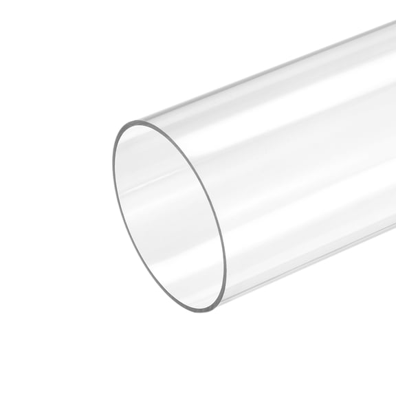 Plastic Pipe Rigid Tube Clear 2.8"(71mm) ID 3"(75mm) OD 17" (425mm) for Lighting, Water Plumbing