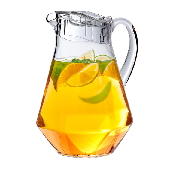 Plastic Pitcher (64 oz, 2 Quart), Clear Water Pitcher with Lid, Fridge Jug,  Shatter-Proof, Great for Iced Tea, Sangria, Lemonade, Juice, Milk, and More
