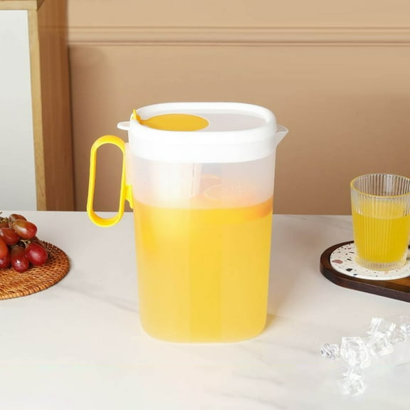 Plastic Pitcher with Lid Clearance Items 60 Oz Ice Tea Pitcher for Fridge Water Pitcher Cold Kettle Household Cold Water Lemonade Powdered Milk Beverage Container