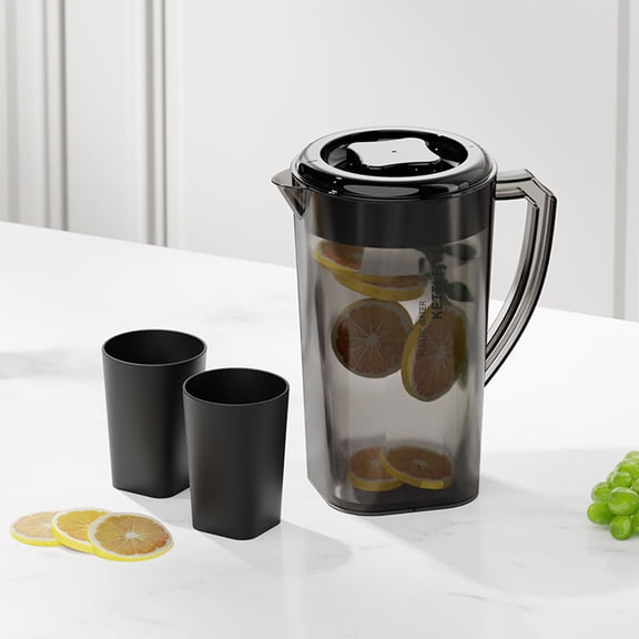 Plastic Pitcher with Lid, Drink Pitcher for Making Teas and Juices Water Soda Pop and Beer Easy Pouring, 2200ml Pitchers with Lid Dishwasher Safe, with Lids