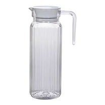 Plastic Pitcher, Unbreakable Clear Plastic Pitcher with Lid, BPA-Free, Heat-Resistant for Tea, Sangria, Lemonade, Juice, Milk Clear