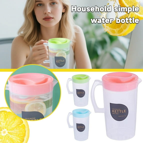 Plastic Pitcher for Cold Water - 1 Gallon with Lid, Leakproof, Large Capacity, for Iced Tea, Lemonade, Juice, Home & Office