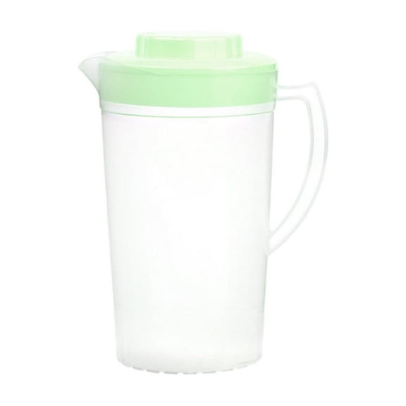 Plastic Pitcher with Lid Eco-Friendly Carafes Mix Drinks Water Jug for Hot/Cold Lemonade Juice Kettle 2L (Green)