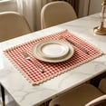 thumbnail image 1 of Plastic Placemats Check Plaid Table Mats Buffalo Plaid Place Mats Wipe Clean Washable Table Placemats for Indoor Outdoor Heat Resistant Kitchen Dining Table, 1 of 7