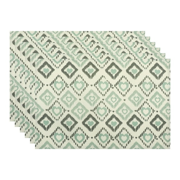 Plastic Placemats Set of 6 Placemats for Dining Table Decor Indoor Outdoor Washable Kitchen Table Mat Wipe Clean Pattern 17.7*11.8inch