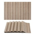 thumbnail image 1 of Plastic Placemats Set of 6 Placemats with Pattern for Dining Table Decor Washable Kitchen Table Mat Wipe Clean Coffee 17.7*11.8inch, 1 of 6