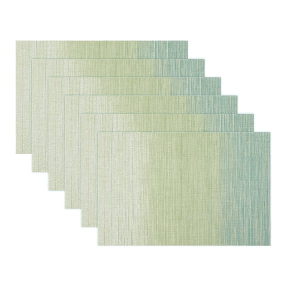 Plastic Placemats Set of 6 Rectangle Placemats for Table Decor Washable Heat Resistant Table Placemats Wipeable Table Mat Green 17.7x11.8inch