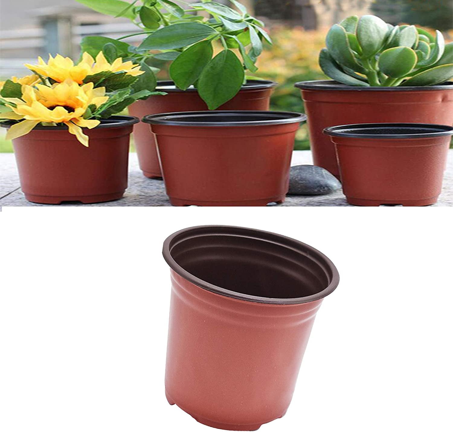 Plastic Plant Flower Pots Nursery Seedlings Pot Plant 100Pcs - Walmart.com