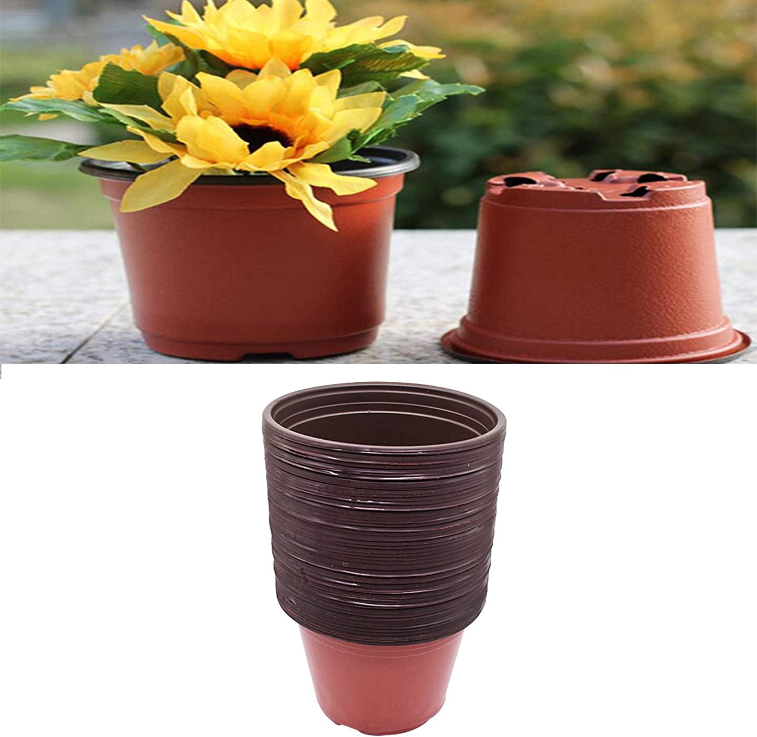 Plastic Plant Flower Pots Nursery Seedlings Pot Plant 100Pcs - Walmart.com