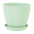 thumbnail image 1 of Plastic Plant Pot, Small Plant Pot, 5X4 In, Vertical Rib Texture, Mint Green, Small Plastic Tray, Outdoor and Garden, Herb Growing Compatible, 1 of 7
