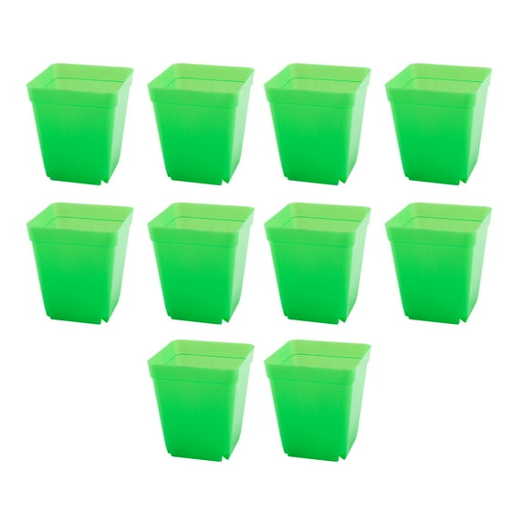Plastic Plant Pots, 10 Pack Square Flower Planting Pots, Plant Seedling Pots, Seedling Nursery Transplanting Planter Container Indoor Outdoor