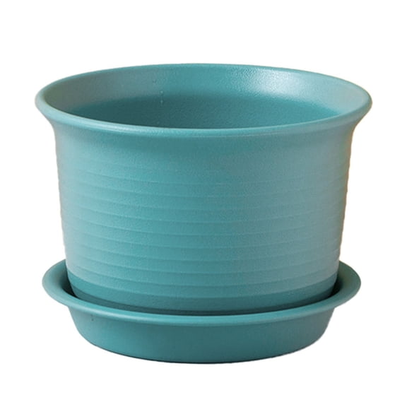 Plastic Plant Pots,5.9" Flower Pots with Drainage Holes & Saucers, Indoor Outdoor Planter Pots, Modern Round Garden Plant Containers for House Plants, Succulents, Herbs, Patio Balcony Home Decor