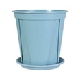 thumbnail image 1 of Plastic Plant Pots, Indoor Outdoor Flower Pots, Plastic Herb Cactus Pots with Drainage Holes and Saucers, Durable Lightweight Modern Design 12x10x8cm White Blue Green, 1 of 7