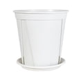 thumbnail image 1 of Plastic Plant Pots with Saucers, Indoor Outdoor Containers, Drainage Holes Planters, Modern Style Flower Pots, Balcony Living Room Office Decor Planters, Gift for Plant Lovers, 1 of 6