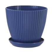 Plastic Plant Pots with Saucers, Indoor Outdoor Planters, Drainage Holes Flower Containers, Modern Style Plant Pots, Balcony Living Room Office Planters, Gardening Enthusiast Gift