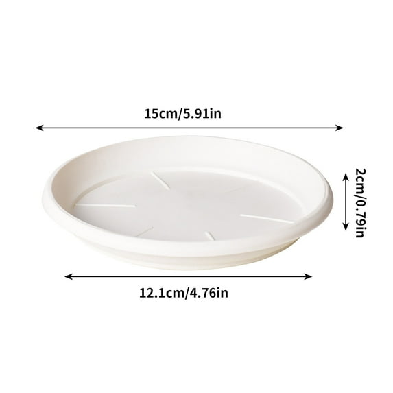 Plastic Plant Saucer Trays Set of 6, Thick Durable Round Flower Pot Drip Trays for Water Collection, Indoor/Outdoor Pot Bases to Protect Floors and Surfaces