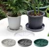 Plastic Plant Trays for Pots Water Drip Tray, Heavy Sturdy Plant Drainage Tray for Indoors Outdoor, Flower Saucers for Pots Base (11.2", Green)