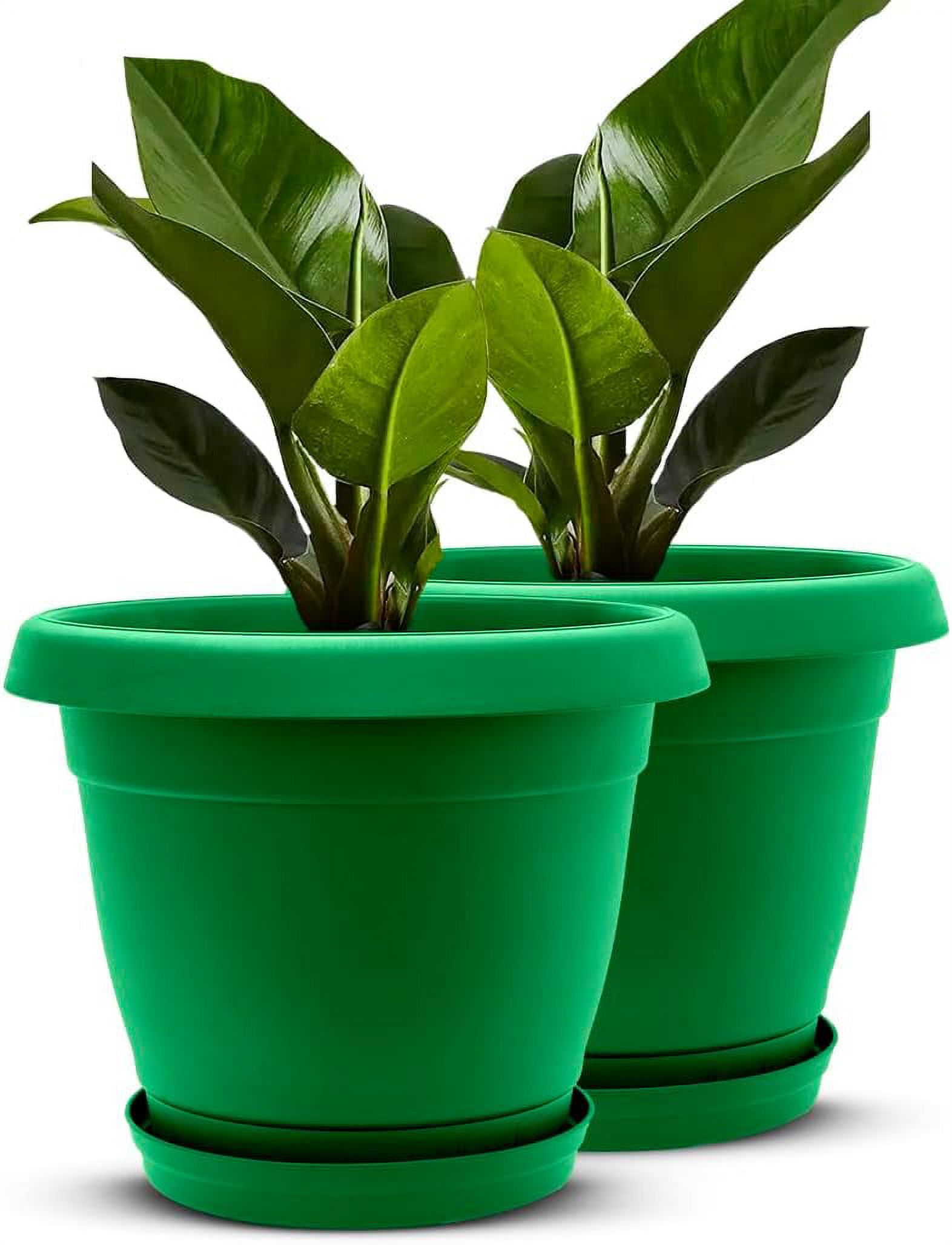 Plastic Planter 13" INCH, 2 Pack for Outdoor and Indoor, Plant Pots