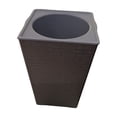 thumbnail image 1 of Plastic Planter Pot, Square, 24inTall, Textured Woven Pattern, Brown, Outdoor Entryway Gardening, 1 Pc, 1 of 3