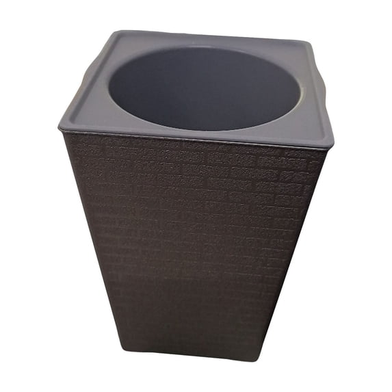 Plastic Planter Pot, Square, 24inTall, Textured Woven Pattern, Brown, Outdoor Entryway Gardening, 1 Pc