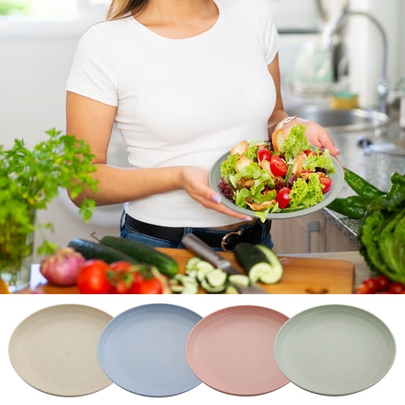 Plastic Plates Cutlery Set, Home Kitchen Dinnerware for Fruit Dumplings and Appetizers, Lightweight Dishwasher-safe Reusable Serving Trays, Modern Stylish Dining Tableware, Topliu
