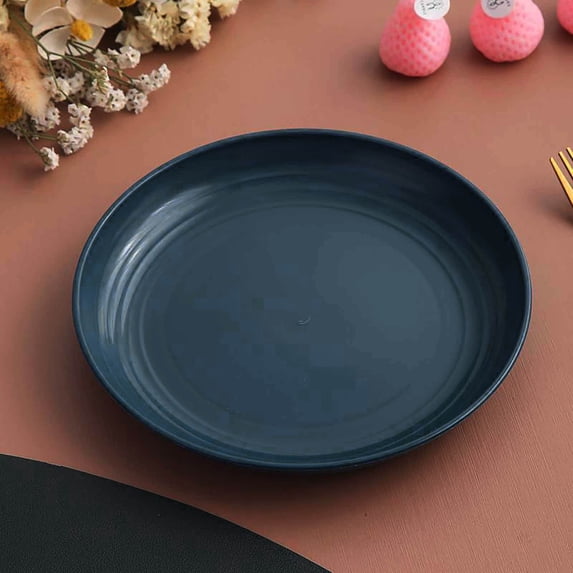 Plastic Plates Reusable, Unbreakable Plastic Dinner Plates Lightweight Plates for Kitchen & Outdoor Non-Toxin Dishwasher & Microwave Safe Pink