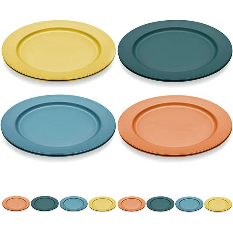 Plastic Plates Set of 8 Unbreakable Dinnerware for Meals and Snacks Reusable Stackable BPA Free Heat Resistant Microwave Safe Dishwasher Safe Mixed Color Walmart