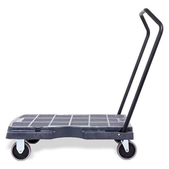 Plastic Platform Folding Cart, 400 lb. ., 31"x20" Platform, Versatile and Heavy Duty Rolling Dolly Cart with Wheels, 8.5" Platform Height,