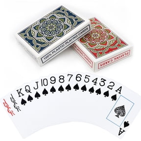 Neasyth Plastic Waterproof Playing Cards, Jumbo Index Large Print, 2 Decks Poker Size for Adults Seniors